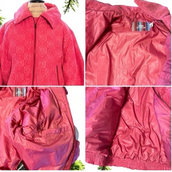 Urban outfitters winter jacket. Pink patterned peace signs all over. Gently worn - Picture 15 of 16